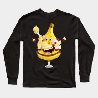 banana split - funny fruit Long Sleeve T-Shirt